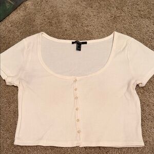 Forever 21 Cream Button-Up Top 🧡